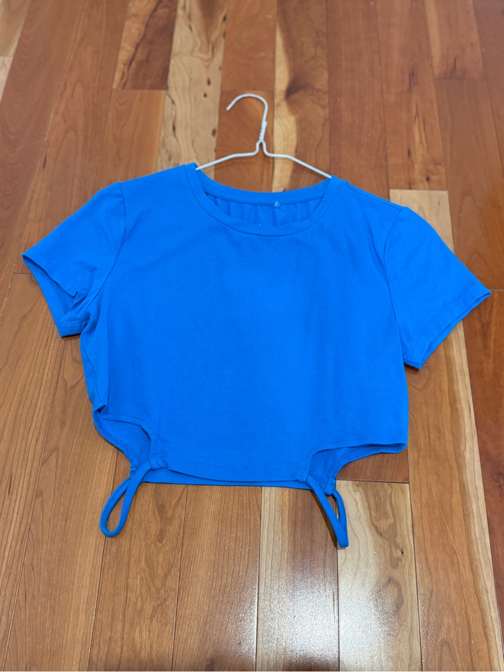Bright Blue Cropped Tie-Hem Top - Women's Fashion Crop